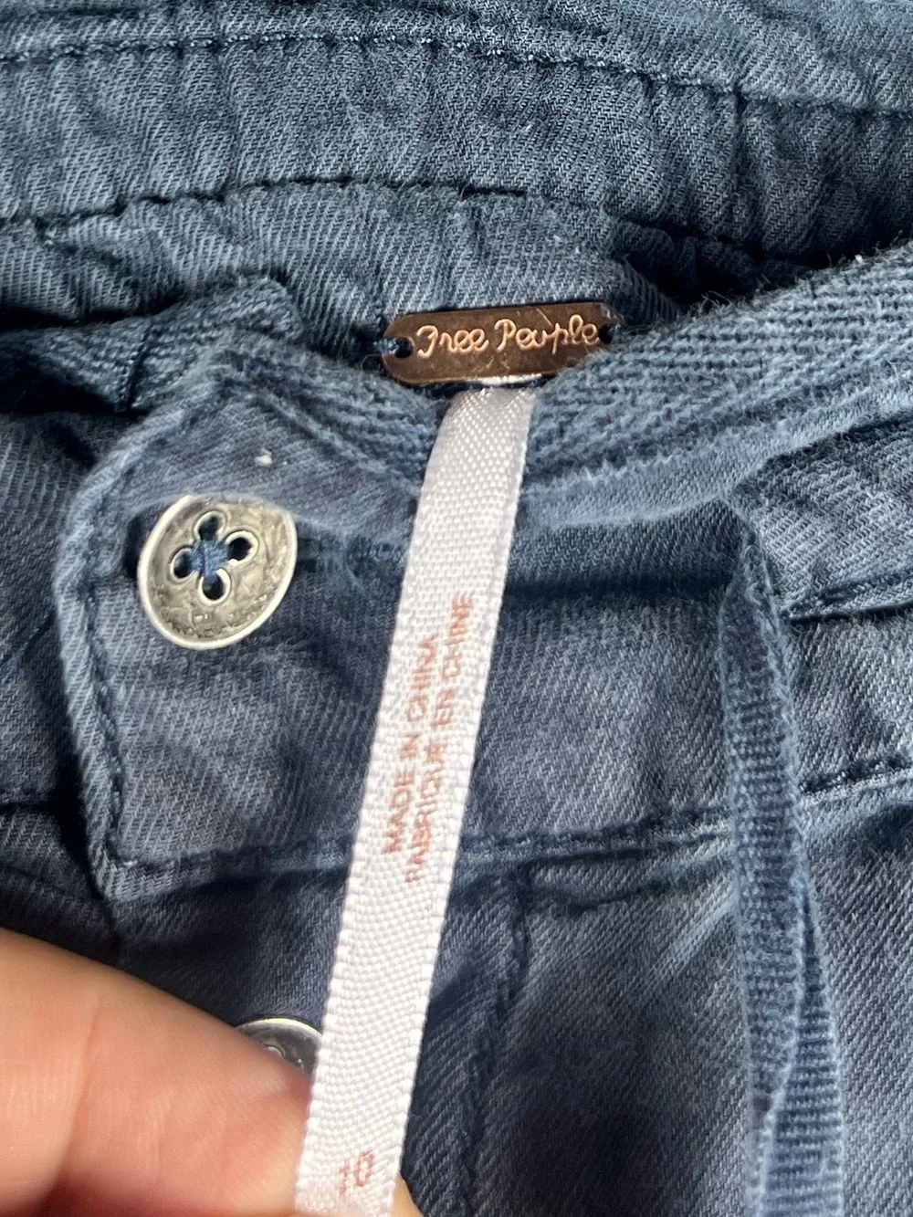 Free People Melvin High Rise Cargo Shorts in Navy Size 10